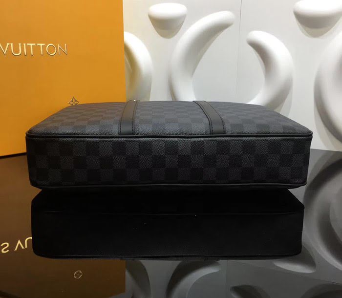 路易威登LV頂級原單 41478 黑格 Damier Graphite格紋帆布小號公事包 YDH1276